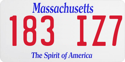 MA license plate 183IZ7