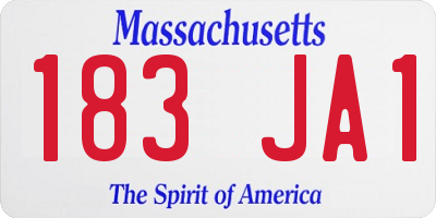 MA license plate 183JA1