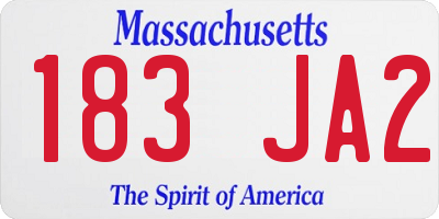 MA license plate 183JA2