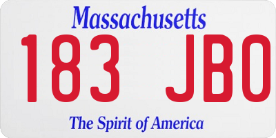 MA license plate 183JB0