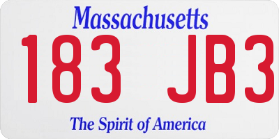 MA license plate 183JB3