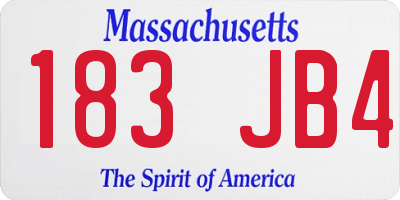 MA license plate 183JB4