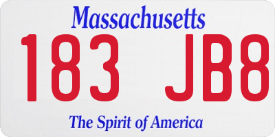 MA license plate 183JB8