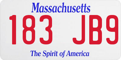 MA license plate 183JB9
