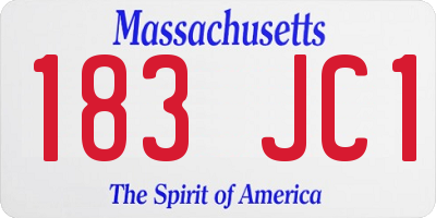MA license plate 183JC1