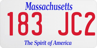 MA license plate 183JC2