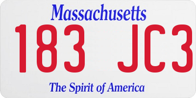 MA license plate 183JC3