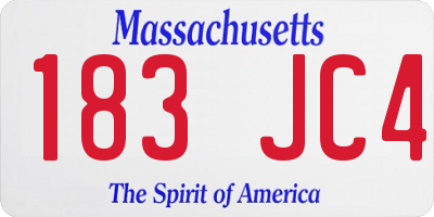 MA license plate 183JC4