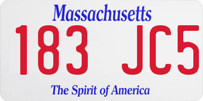 MA license plate 183JC5