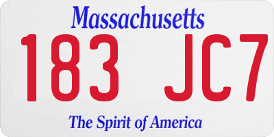 MA license plate 183JC7