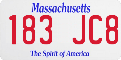 MA license plate 183JC8