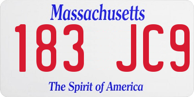 MA license plate 183JC9