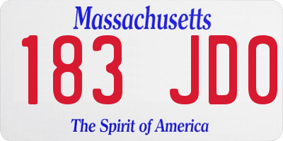 MA license plate 183JD0