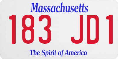 MA license plate 183JD1