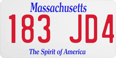 MA license plate 183JD4