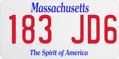MA license plate 183JD6