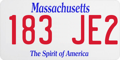 MA license plate 183JE2