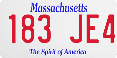 MA license plate 183JE4