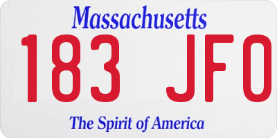 MA license plate 183JF0