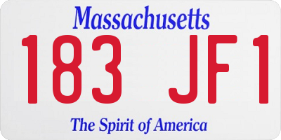 MA license plate 183JF1