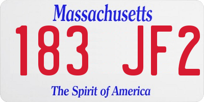 MA license plate 183JF2