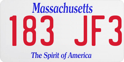 MA license plate 183JF3