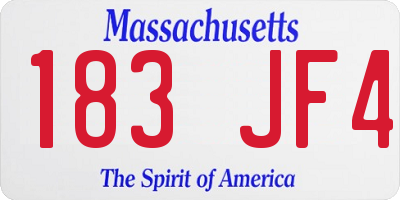 MA license plate 183JF4