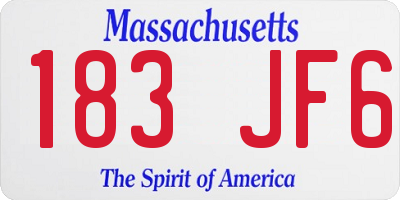 MA license plate 183JF6