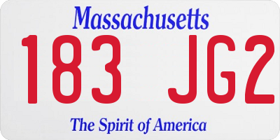 MA license plate 183JG2