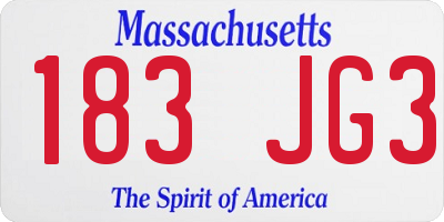 MA license plate 183JG3