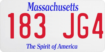 MA license plate 183JG4