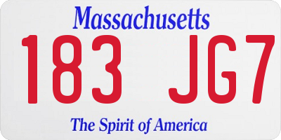 MA license plate 183JG7