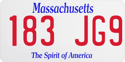 MA license plate 183JG9