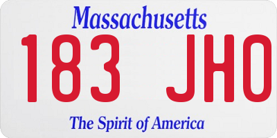 MA license plate 183JH0