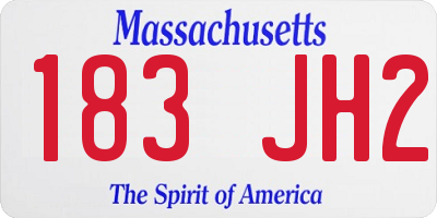 MA license plate 183JH2