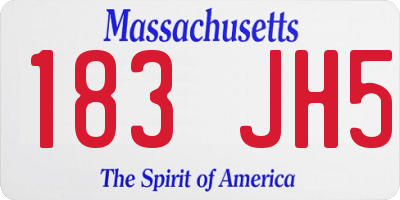 MA license plate 183JH5