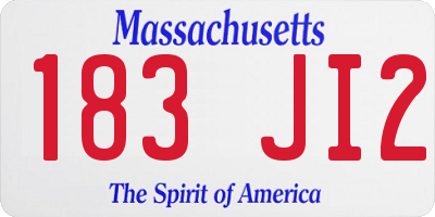 MA license plate 183JI2
