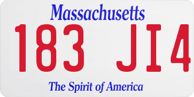 MA license plate 183JI4