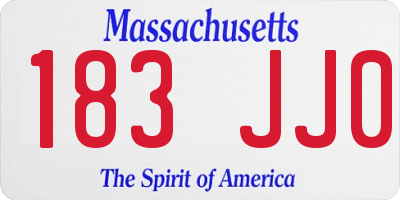 MA license plate 183JJ0
