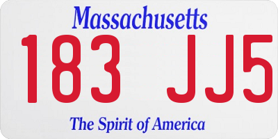 MA license plate 183JJ5
