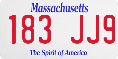 MA license plate 183JJ9