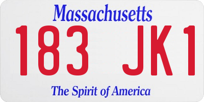 MA license plate 183JK1