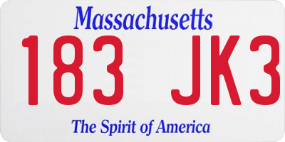 MA license plate 183JK3