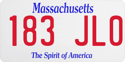 MA license plate 183JL0