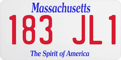 MA license plate 183JL1