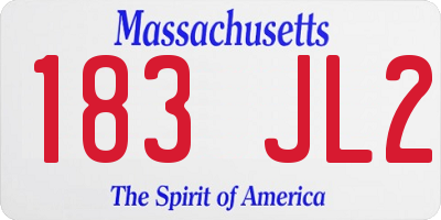 MA license plate 183JL2
