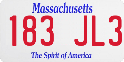 MA license plate 183JL3