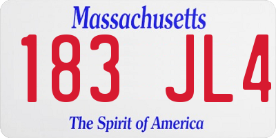 MA license plate 183JL4