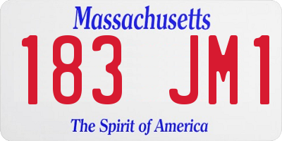 MA license plate 183JM1