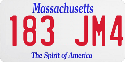 MA license plate 183JM4